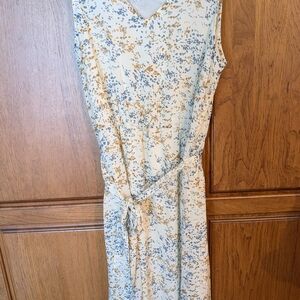 Jane and Delancey Blue and Gold Midi Dress